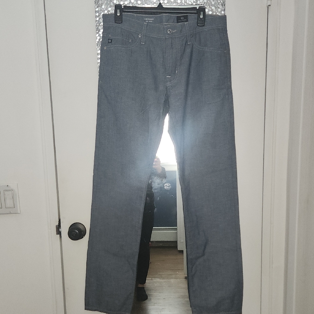 Men's Light Blue Straight-Leg Jeans - AG The Everett Slim Straight